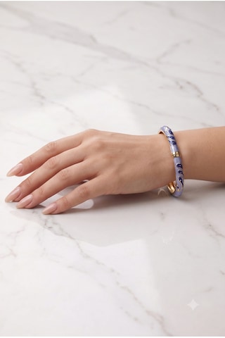Aurelia Wave Luxe 24k Parıltılı Dalga Dokulu Çelik Bileklik Mavi
