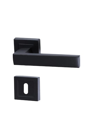 Avanti Siyah Kare Rozetli Kapı Kolu Oda 1 Takım 2 Adet Kapı Kolu 2 Adet Alt Rozet Sağ Kapı Kolu