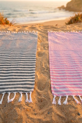Zeynep Tekstil Stripe 2 Adet 75x150 Cm Plaj Havlusu Peştemal Havlu Renkli