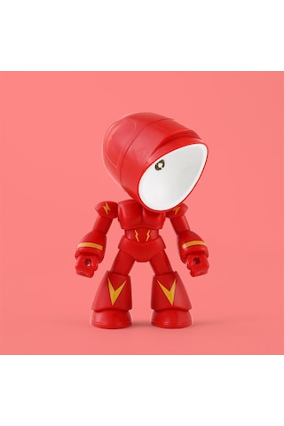 Yifomall Kreatif Dıy Mini Lamba: Kahraman Polis Robot Figürü Masaüstü Dekoratif Gece Aydını Kırmızı Ld22 Diğer