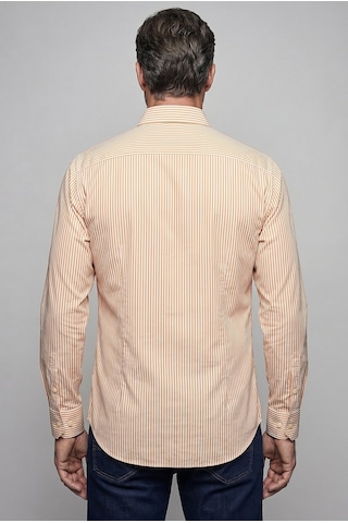Bisse Orange Regular Fit Pamuk Cepsiz Yaşa Yaka Uzun Gömlek Gmczg261088 13118