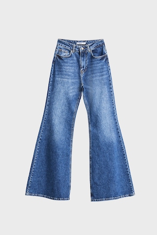 it's basic Kadın Koyu Mavi Renk 2w5-5 Mry Flare Fit Komfort Kumaş İç Boy 83cm Denim Jean
