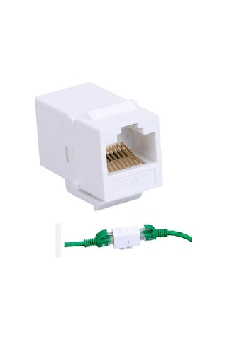 RJ45 Cat6 Konnektör Keystone Jack Dişi Dişi Ara Uzatma - 5 Adet