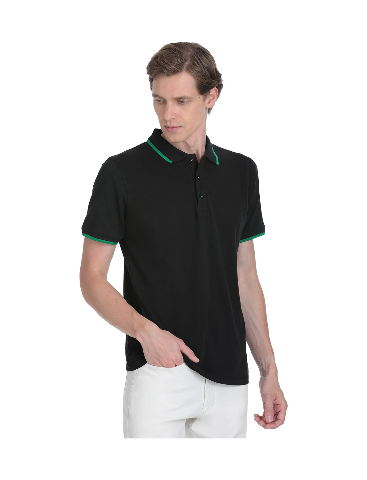Hatemoğlu Siyah Regular Fit 100% Pamuk Polo Yaka Rayon Tişört 36099 347711