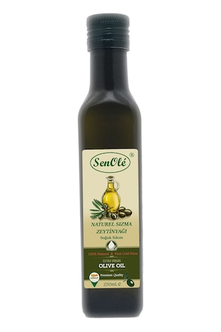 Senole Soğuk Sıkım Naturel Sızma Zeytinyağı Özel Cam 250 ML