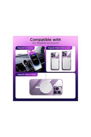 Iphone 14 Pro Max Kılıf Koruyucu Magsafe Ile Uyumlu 6.7 Inç Crystal Clear Halkalı Şeffaf Kapak Şeffaf