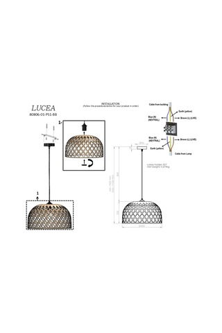 Lucea Zada K.boy Bamboo Tekli 1xe27 Sku: Smg8690010229533 Açık Bej