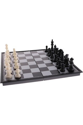 Homyl 3'ü 1 Arada Manyetik Tahta Satranç Oyuncak 31,5x15,6x4cm