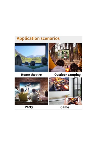 Geeroyoo Küçük Taşınabilir Led Projeksiyon Cihazı - Ev Ve Dış Mekan İçin 400-600 Lümens, 60 İnç Ekran, Manuel Odaklama, Siyah-beyaz Avrupa Standartı