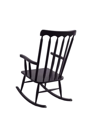 Dakota Rocker Amerikan Retro Ahşap Sallanır Sandalye Siyah