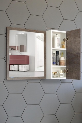 Aynalı Banyo Dolabı 80 Cm Üst Modül Gordion Çok Renkli