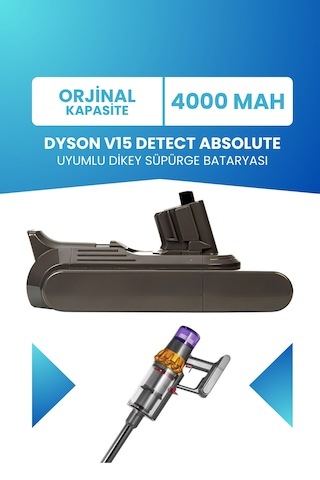 Dyson V15 Detect Absolute Uyumlu Standart Kapasite 25.2v 4000mah Pil