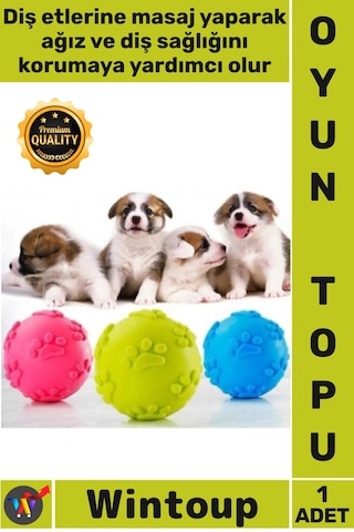 Top Kaliteli Kauçuk Diş Kaşıyıcı İnteraktif Eğitici Çiğneme Oyun Pati Desenli Köpek Isırma Topu