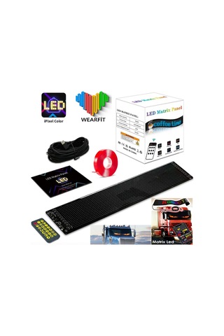 Wearfitpro Matrix Led Panel Cama Yapışan Telefon Kontrollü Otomobil Led,tırcı Kamyon Led Uznluk133cm-geniş19cm