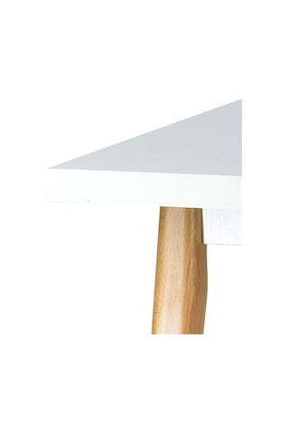 Vilinze Avanos Beyaz Naturel Sabit Mdf Kare Ahşap Mutfak Masası - 80x80 Cm