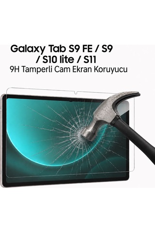 Samsung Galaxy Uyumlu Tab S9 Fe / S10 Lite / S11 Temperli Cam Ekran Koruyucu Kalem Hassasiyetini Bozmaz