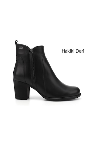 Gönderi(R) Gönderi R Kadın Siyah Fermuarlı Kalın Topuklu Hakiki Deri Bot Gkzb13410406 Siyah