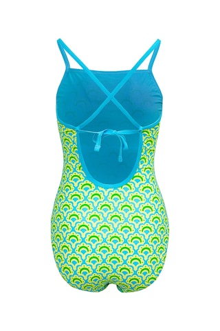 Slazenger Tie Back Kadın Yüzücü Yeşil / Sarı Mayo