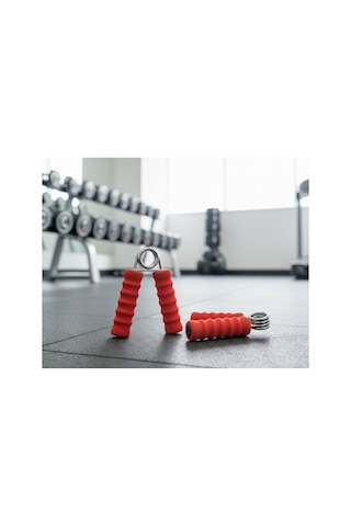 Kırmızı Süngerli El Yayı 2'li Set - Bilek Ve Parmak Güçlendirici Egzersiz Aleti Kırmızı-softgrip Terletmez Süngerli El Yayı - Sağ Ve Sol El Güçlendirme Seti