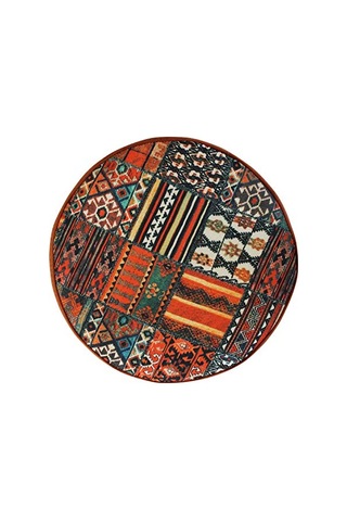 Ece Ahşap Ayk. Silindir Puf Tabure Kilim-tarçın Diğer