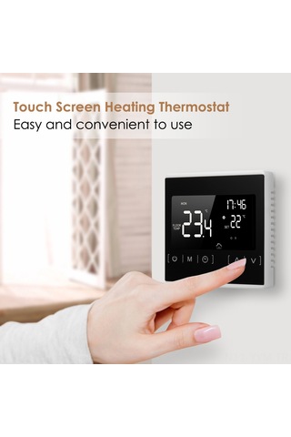 Geeksen Beyaz Dokunmatik Zemin Isıtma Termostati - Mikroişlemci Kontrolü, 1 C Doğruluk, Ac85-250v, Mh1822d