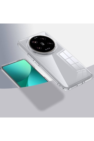 Vendas Xiaomi Mi 14 Ultra Kılıf Zore Volks Kapak + Polymer Nano Ekran Koruyucu Şeffaf