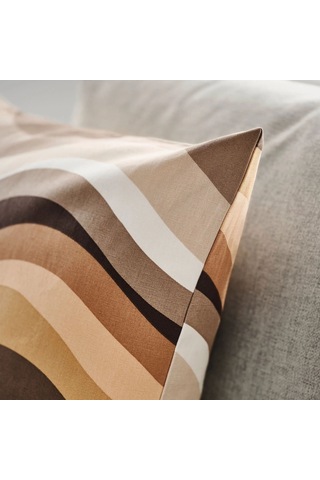 Ikea Myggblomster Yastık Kılıfı 50 X 50 Cm Kahverengi - Bej - Beyaz Çok Renkli