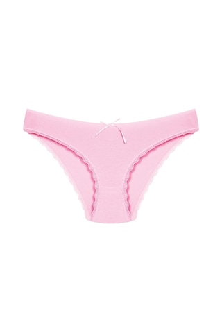 1101 Bikini Kadın T. Dantelli Külot Paketi 1101-v10-Pembe-Lila-Somon-Mint-Vizon Çok Renkli