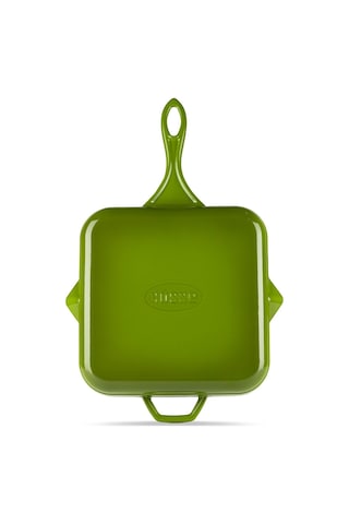 Hosseven Hs K Gtv 2828 Kare Grill Tava 28x28 Cm Yardımcı Kulplu Yeşil Yeşil