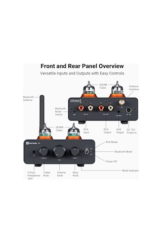 Fosi Audio P3 Tüp Preamp Bluetooth Kulaklık Amplifikatörü
