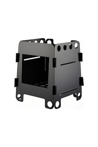 Symbee Lixada Hwl-03t 304 Paslanmaz Çelik Odunlu Kamp Fırını, Çift Yönlü Bağlantı, Hafif Ve Kompakt, Taşınabilir Çanta İle Siyah