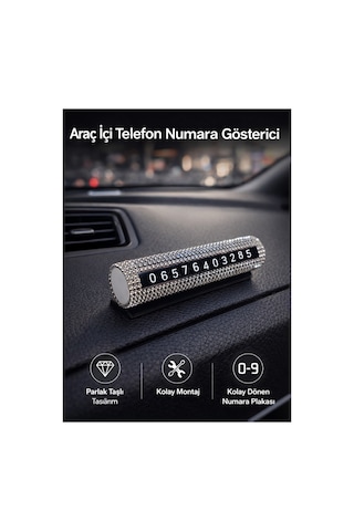 Taşlı Numaralık Numaratör Araç İçi Lüks Metal Gövde