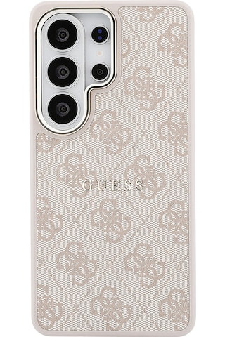 Galaxy Uyumlu S26 Ultra Kılıf Guess Lisanslı M-safe Uyumlu Pu Deri 4g Desenli Yazı Logolu Kapak Pembe Pembe