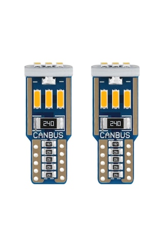 Dekoratif Led Ampul T10-15smd 4014 Canbus 12v Çift Turuncu