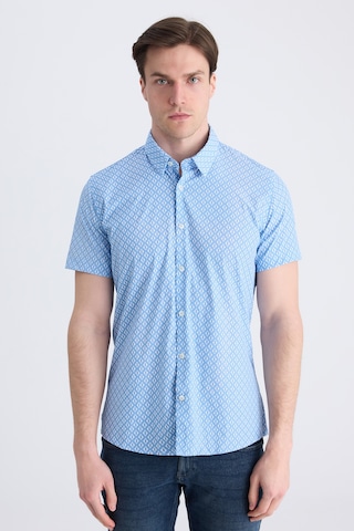 Twn Slim Fit Mavi Baskılı Easy Iron Gömlek 4ec02ad042802 Çok Renkli