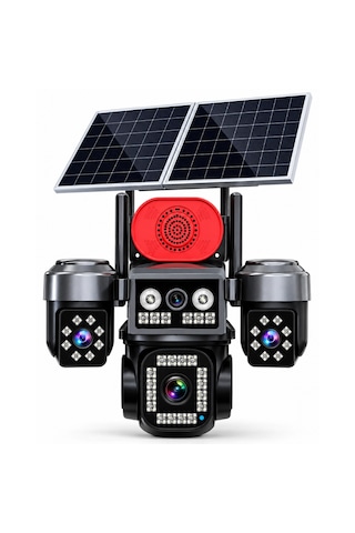 Hieasy 84-gz 8mp 4 Kamera 4g Solar Sim Ptz Sesli Akıllı Hibrit Zoom Güvenlik Kamera 7/24 Koruma