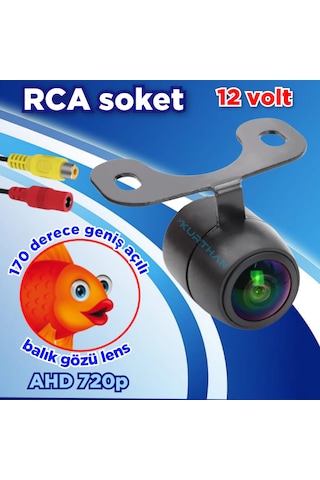 170'' Geniş Açı Balık Gözü Ahd 720p Kelebek Kamera Ön Yan Veya Arka Kullanıma Uygun 12 V 18,5 Mm