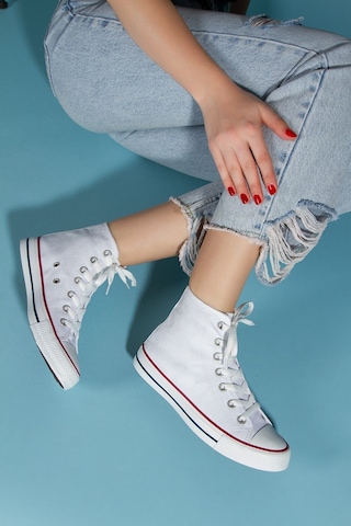 N Moda Unisex Keten Ayakkabı Spor Ayakkabı Günlük Sneakers Uzun Beyaz