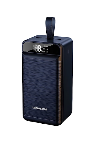 Venandin Pwb80a1 80.000 Mah Powerbank 22.5w Hızlı Şarj Entegre Kablolu, Led Göstergeli, Çoklu Çıkış Siyah