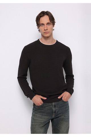 Colins Regular Fit Yuvarlak Yaka Jakarlı Erkek Antrasit Kazak Cl1076734 Q1.v2 Ant Antrasit