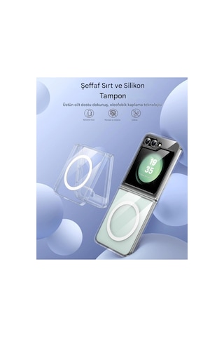 Samsung Uyumlu Z Flip 5 Şeffaf Magsafe Kılıf Mtl Safe