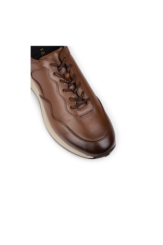 Deery Hakiki Deri Taba Rengi Erkek Sneaker Ayakkabı - 01725Mtbae02 Taba