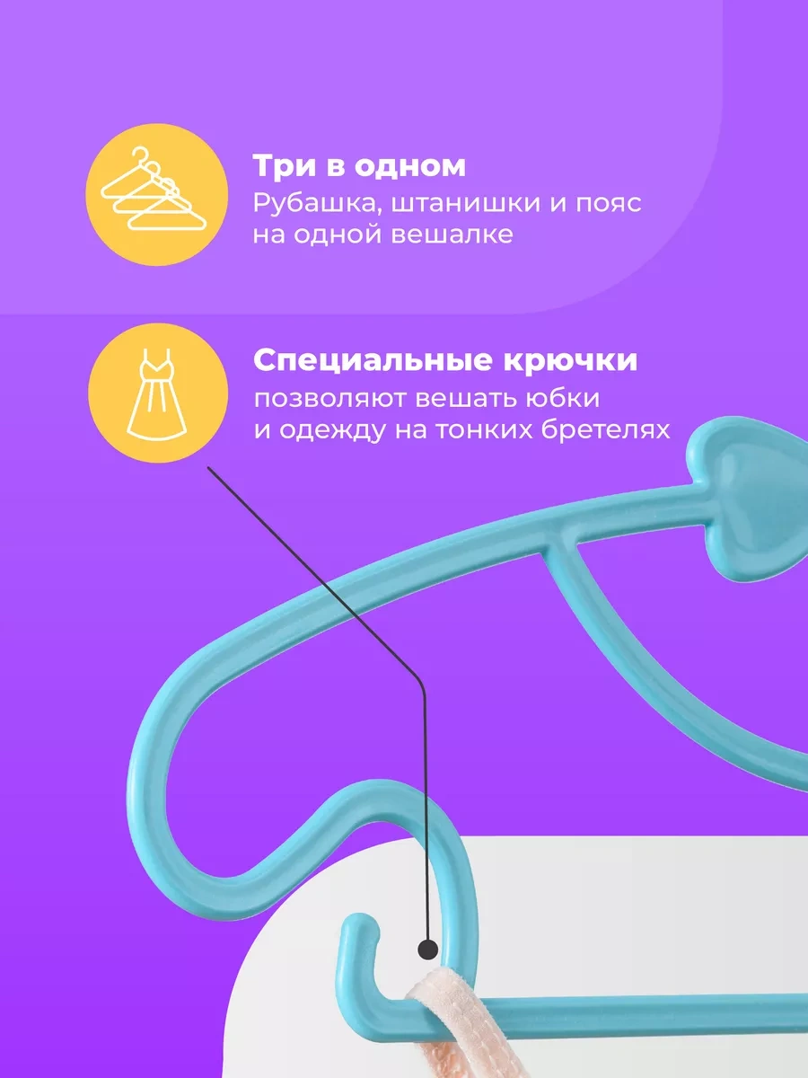 Birdhouse Çocuklar İçin Plastik Giysi Askıları, 20 Parça Set. 169890234 Açık Mavi