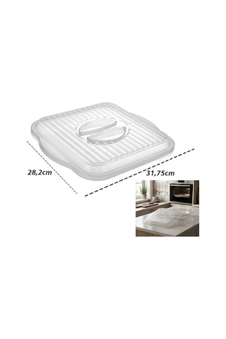 Timex Tim-138 Borcam Kapak 28cm X 31.75cm Kare Plastik Beyaz - Şeffaf Sıcak Hava Tahliye Delikli - 36'li Paket