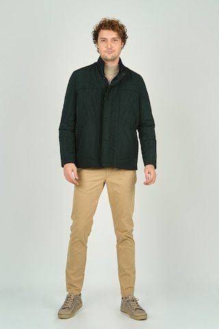 Lucas Erkek Fermuar Ve Çıtçıt Kapamalı Hakim Yaka Kaban 4785 Yeşil Yeşil