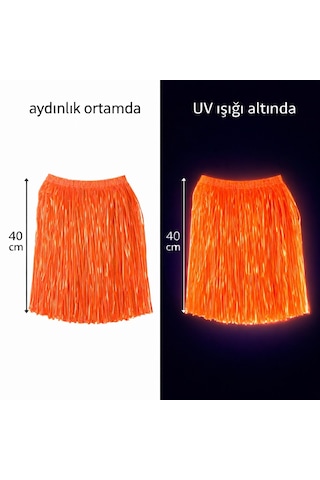 Lunaev Neon Turuncu Hawaii Parti Eteği 40 Cm