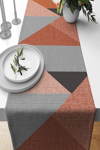 Tarçın Geometrik Desenli Premium Masa Örtüsü Runner Rnr607