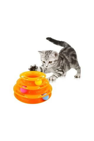 Kauçuk 3 Katlı Kedi Oyuncağı Turntable Cat Toy