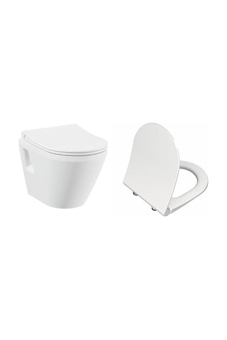 VitrA İntegra Rim-ex Kanalsız Asma Klozet + VitrA Slim Duroplast Klozet Kapağı 7062l003-0850