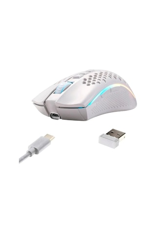 Mouse Gamer Storm Pro M808w-ks Beyaz Kablosuz, Petek Şekli, Kablosuz, 2.4ghz, Usb Dongle/usb Kablola M808-ks